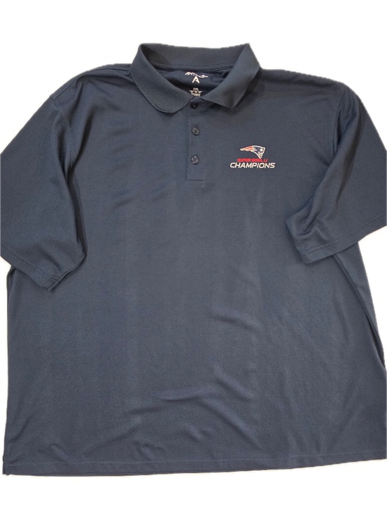 Antigua Other - Antigua Polo Shirt Mens‎ 2XL Blue New England Patriots Super Bowl LI Champions